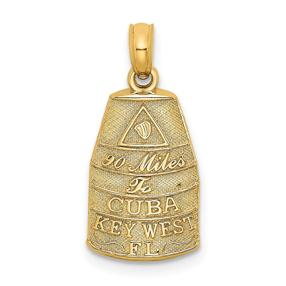 14k Yellow Gold Small Southern Most Point USA / KEY WEST FL Charm Pendant