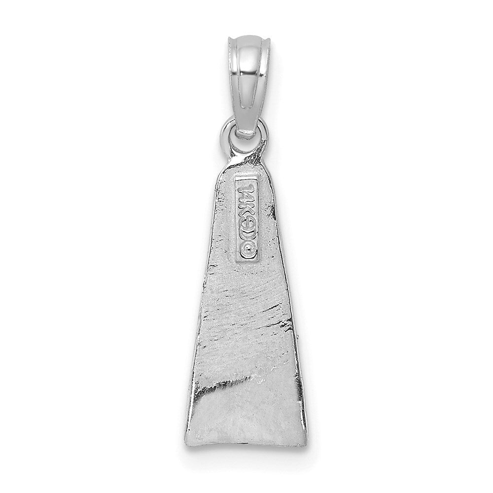 14k White Gold Scuba Flipper Charm Pendant for Women