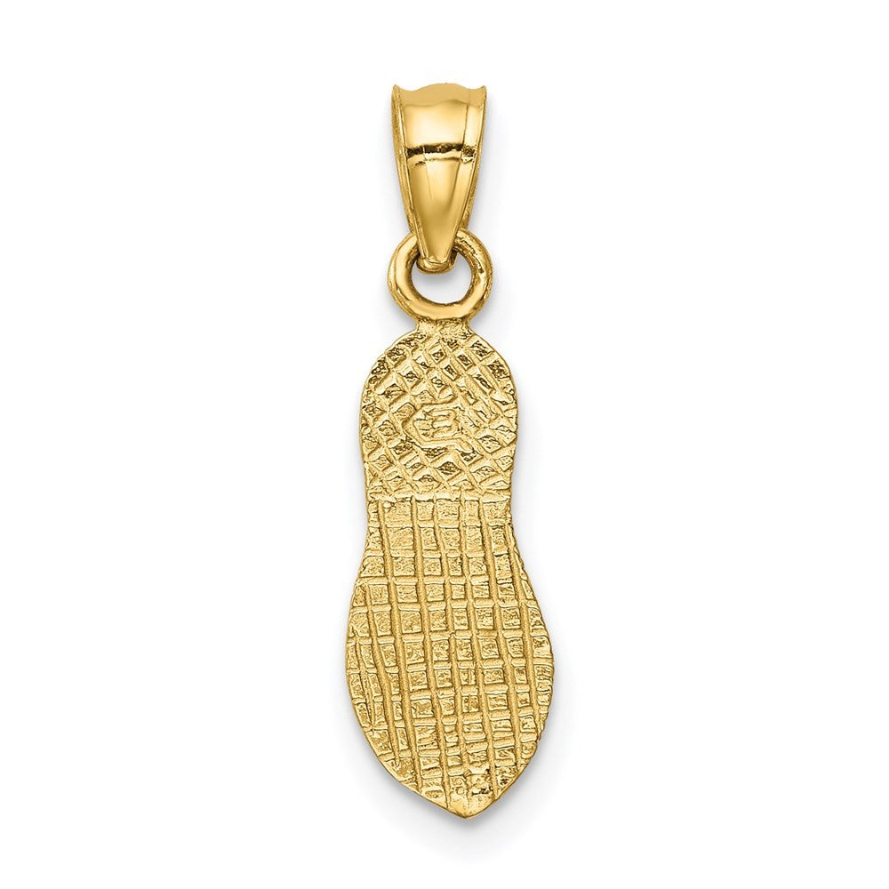 14k Yellow Gold 3D Polished And Textured Flip Flop Pendant