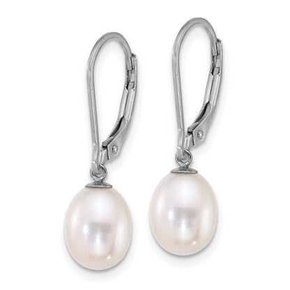 Sterling Silver Black & White Rice Cultured Pearl Earrings with Enhancers Set