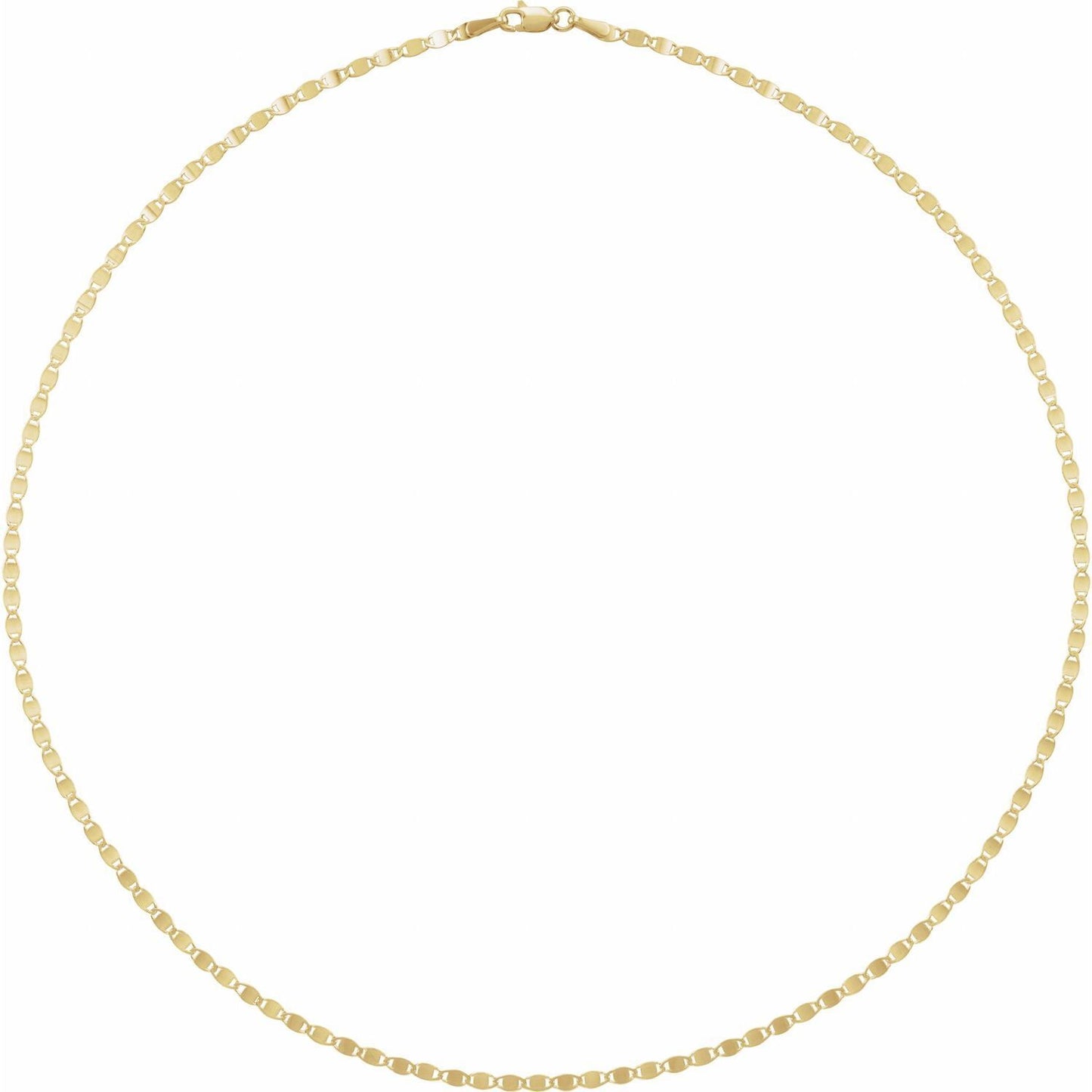 14k Yellow Gold 2.7 mm Mirror 16" Chain Necklace Fine Gift for Women