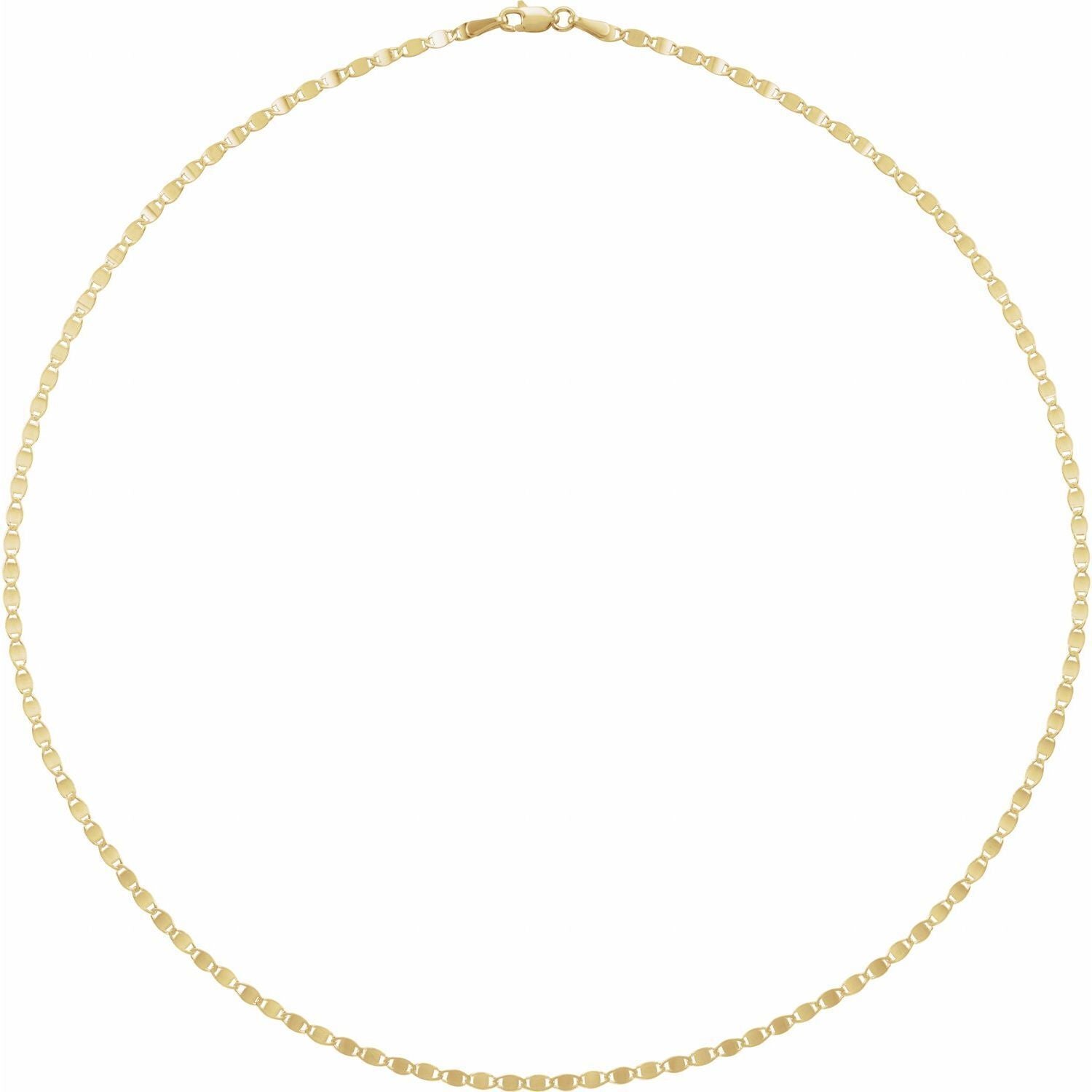 14k Yellow Gold 2.7 mm Mirror 16" Chain Necklace Fine Gift for Women