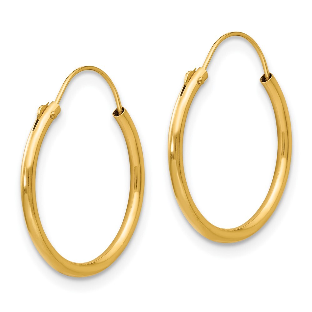 14k Yellow Gold Hoop Earrings Gift for Women