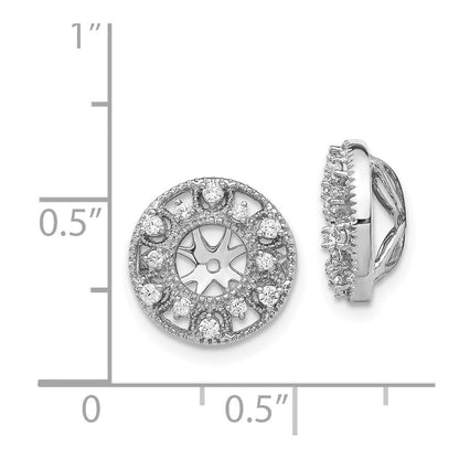 14k White Gold Fancy Diamond Earring Jackets
