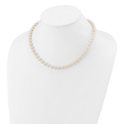 14k Yellow Gold 6-7mm White Freshwater Cultured Pearl 16 inch Necklace