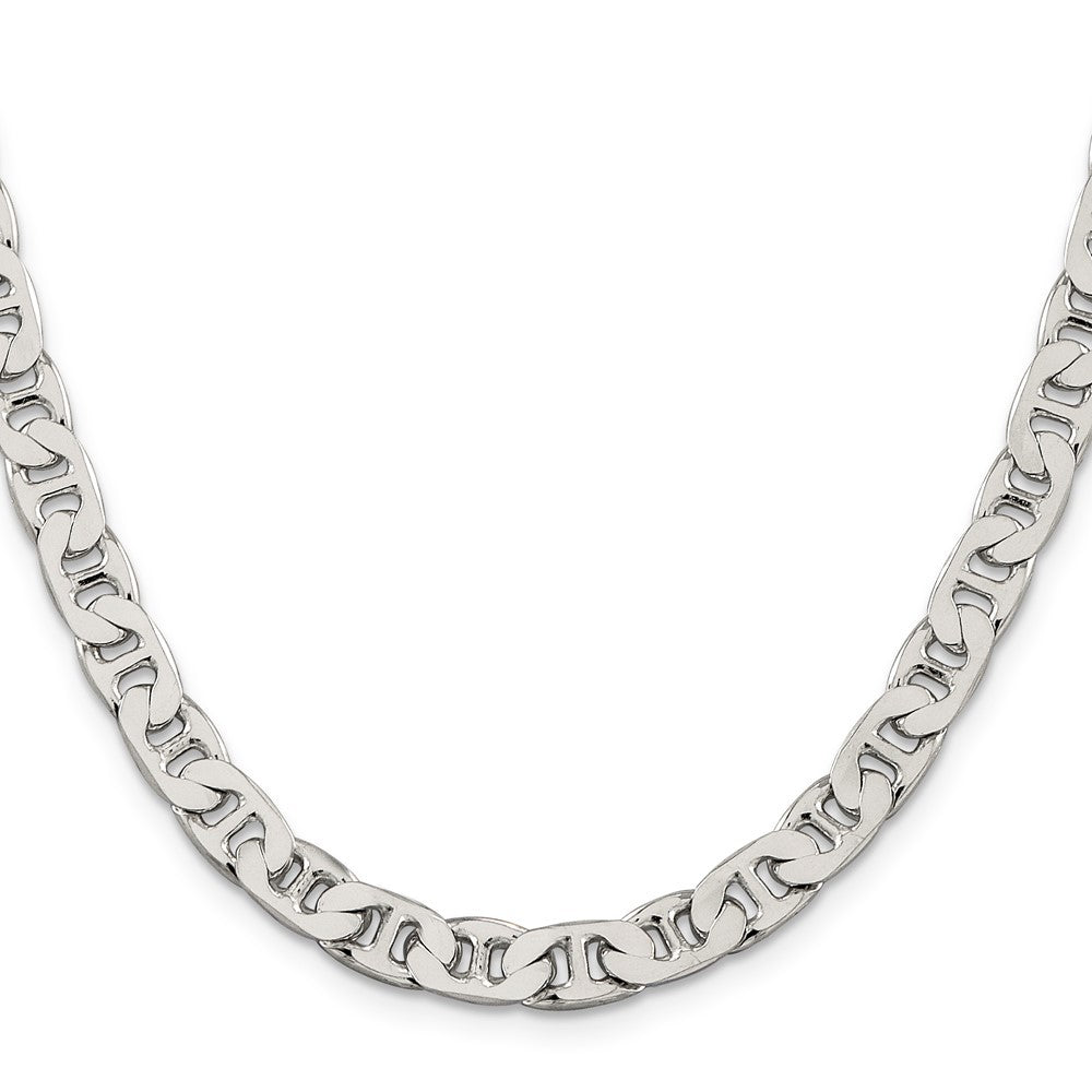 Sterling Silver 6.5mm Flat Anchor Chain Necklace