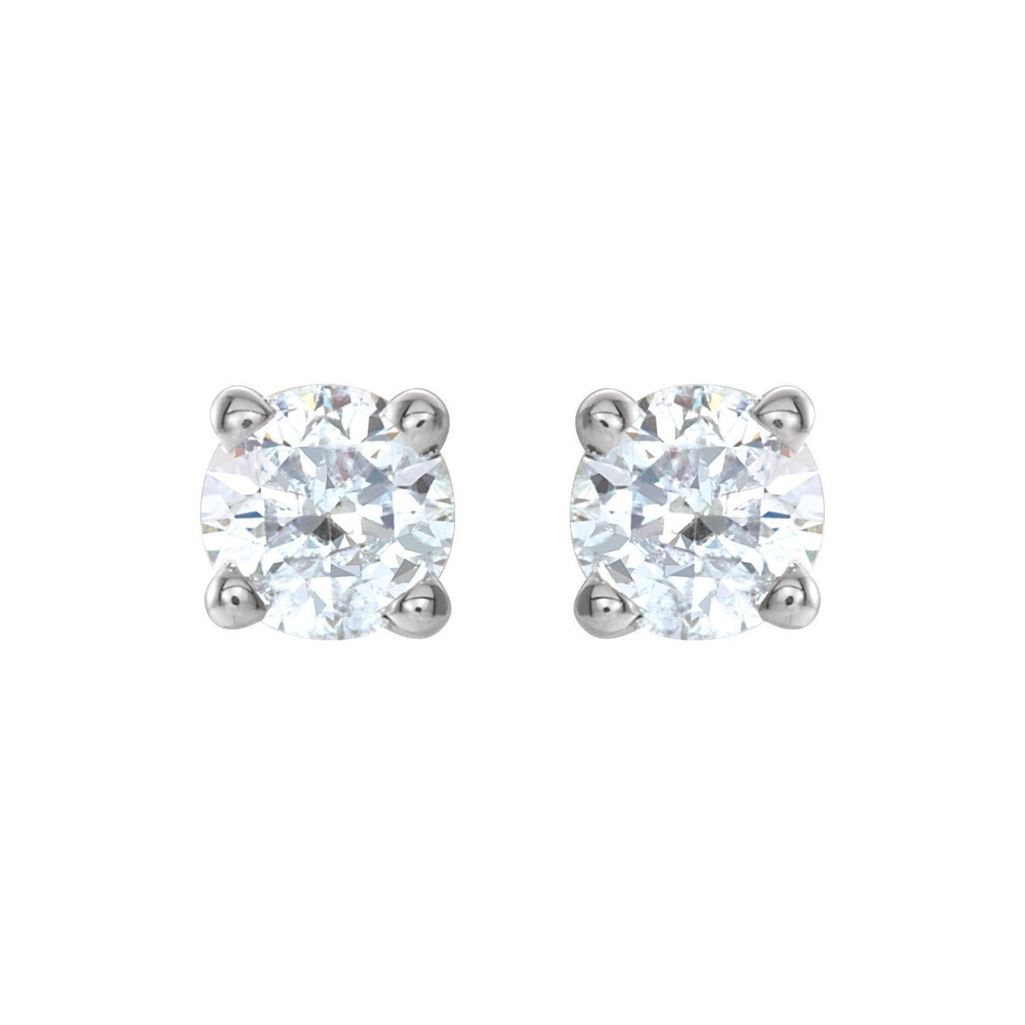 14k White Gold 1/4 CTW Natural Diamond Stud Earrings Fine Jewelry for Women