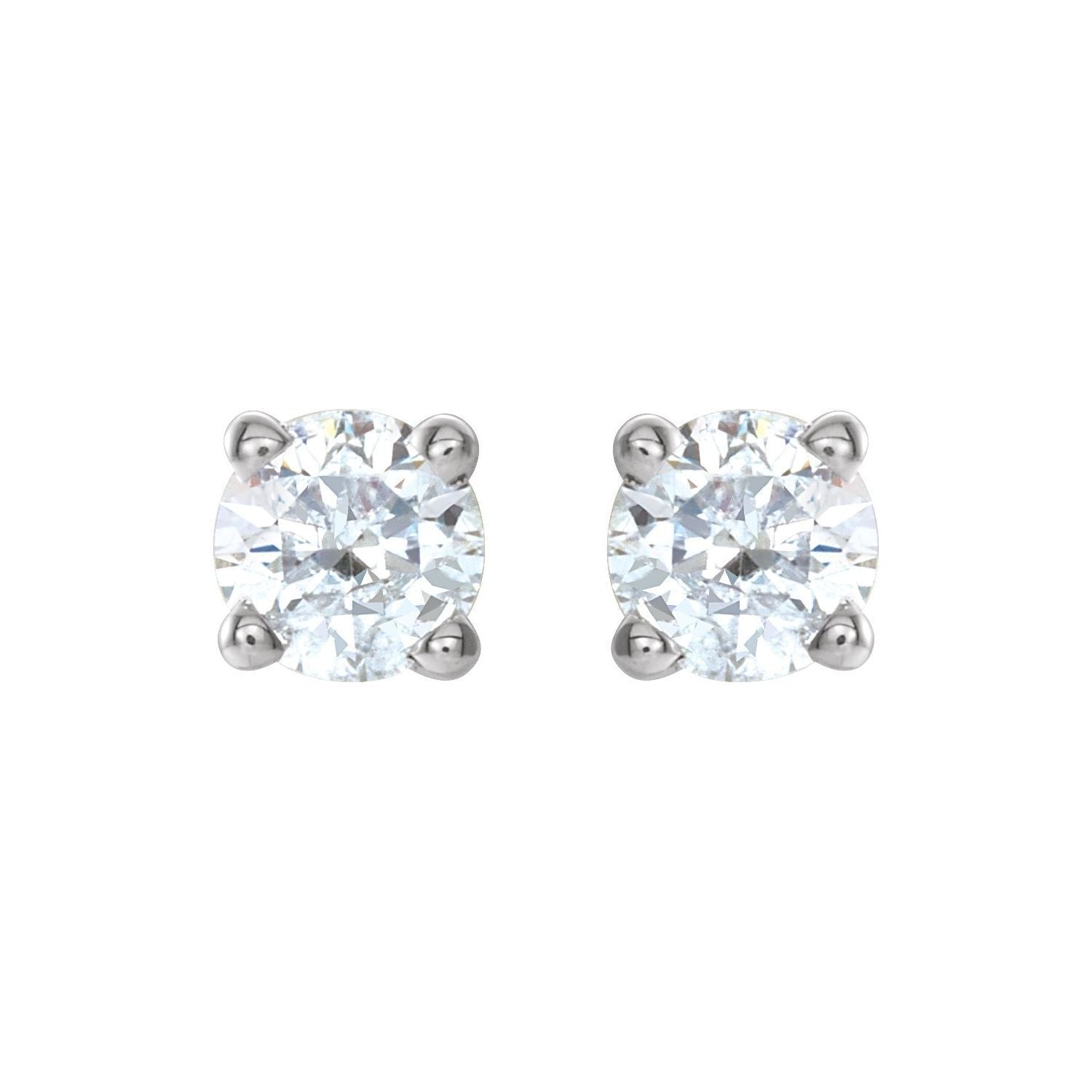 14k White Gold 1/4 CTW Natural Diamond Stud Earrings Fine Jewelry for Women