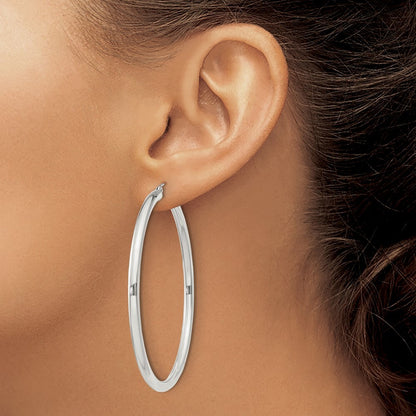 Sterling Silver 3mm Round Hoop Earrings