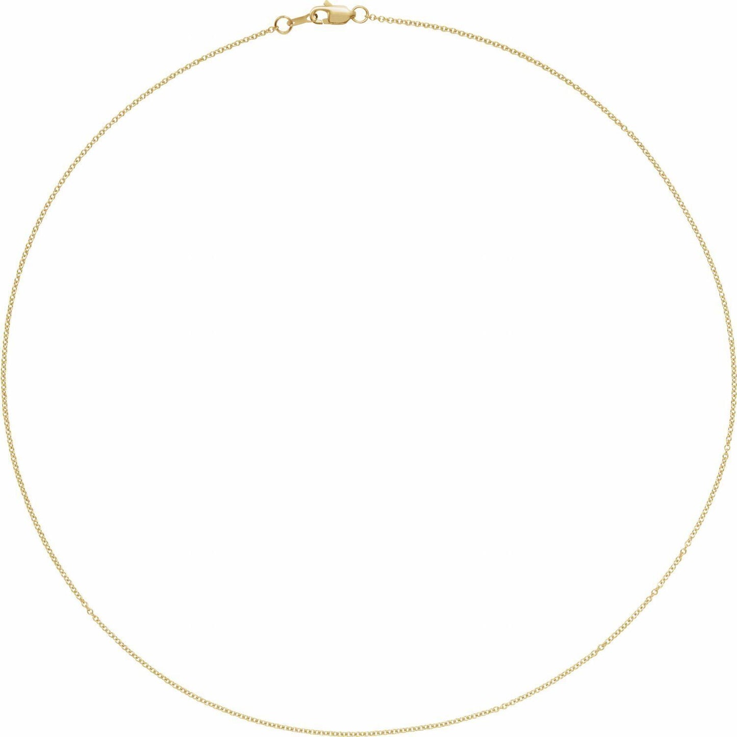 14k Yellow Gold 1 mm Cable 16" Chain Necklace Fine Gift for Women