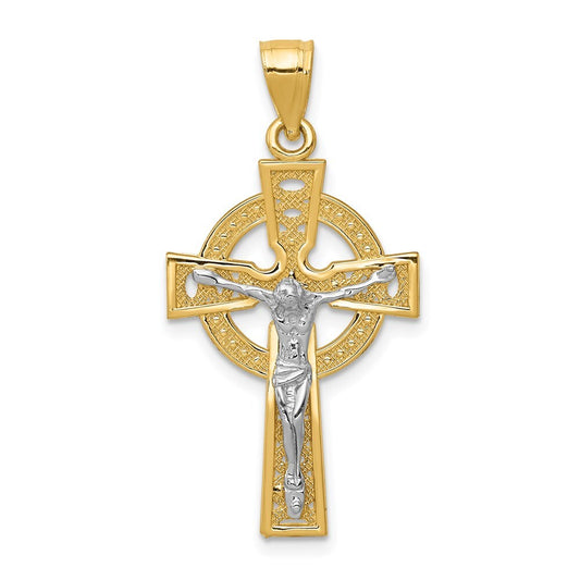 14k Two-tone Gold Iona Crucifix Pendant for Women