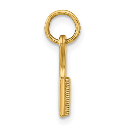 14k Yellow Gold Fancy Hairbrush Charm Pendant for Women