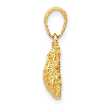 14k Yellow Gold 2-D Frog Pendant
