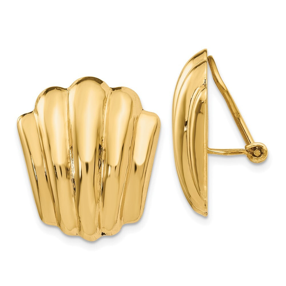 14k Yellow Gold Non-pierced Fancy Stud Earrings