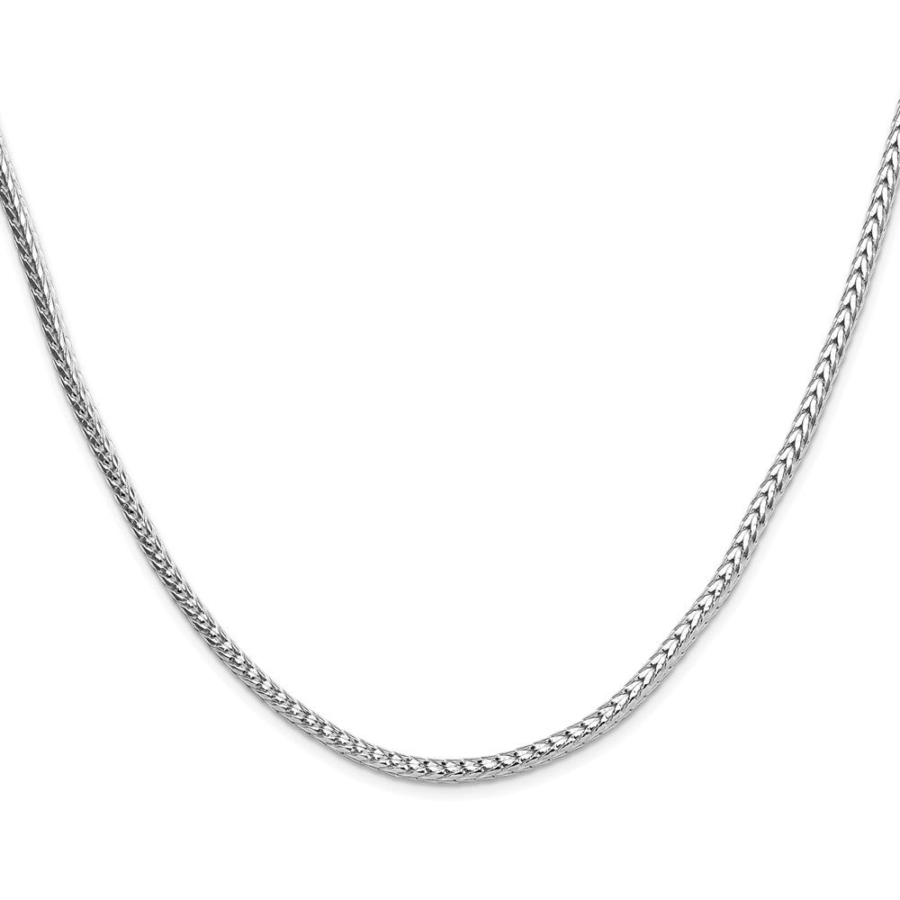 Sterling Silver Rhodium-plated 3.4mm Diamond-cut Round Franco Chain Necklace