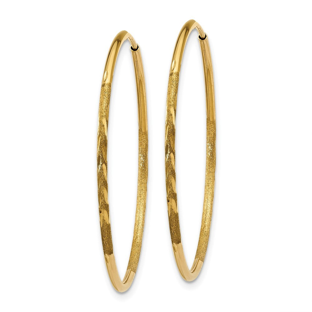 14k Yellow Gold 1.25mm Diamond-cut Endless Hoop Earring
