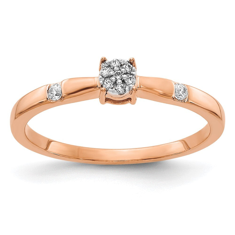 14k Rose Gold Diamond Cluster Ring Size 7