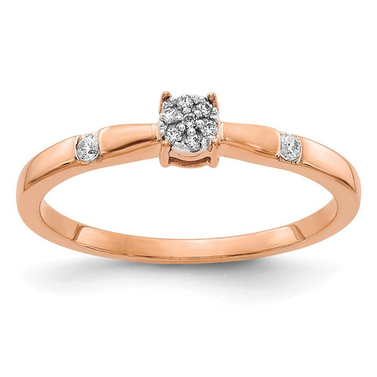 14k Rose Gold Diamond Cluster Ring Size 7