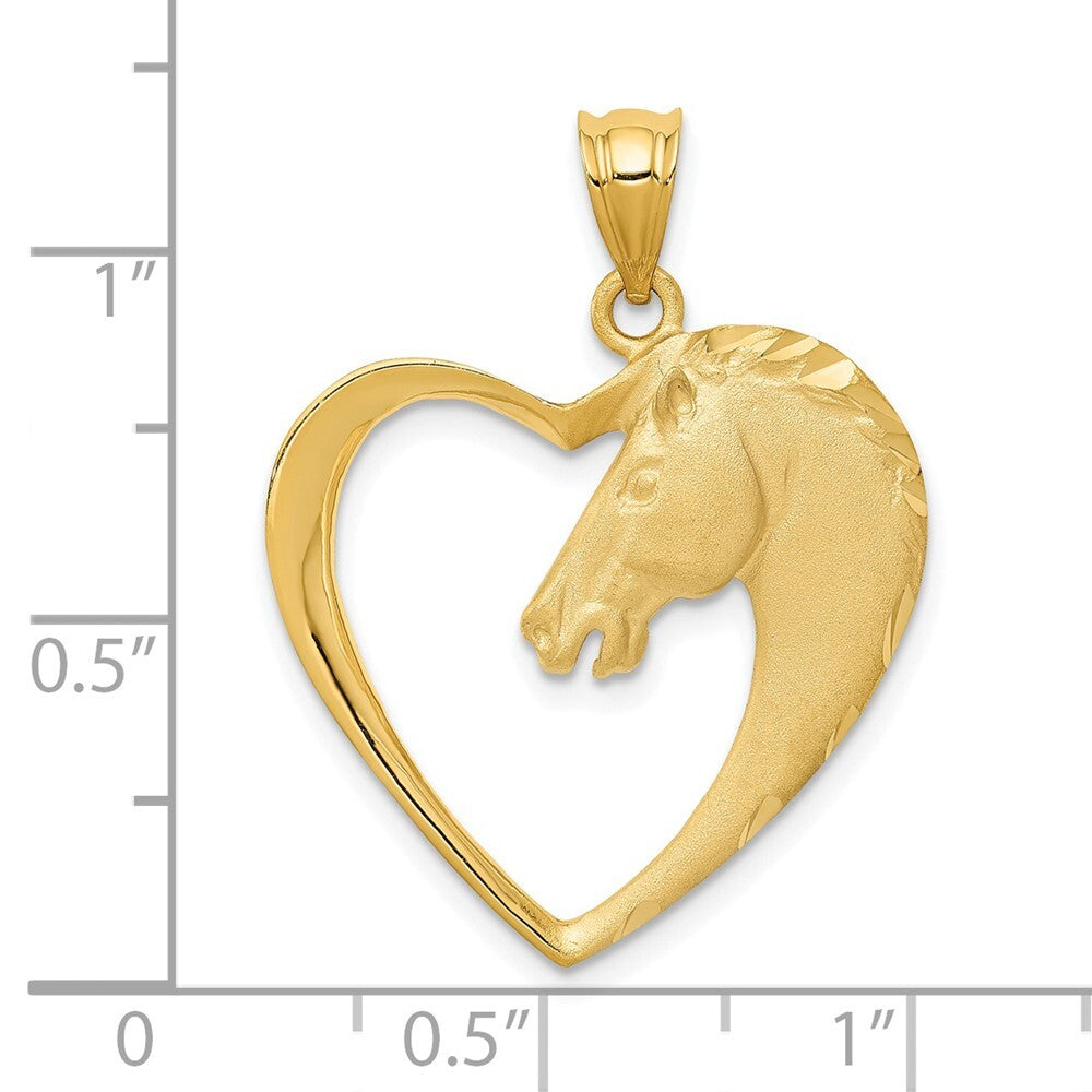 14k Yellow Gold Horse Pendant