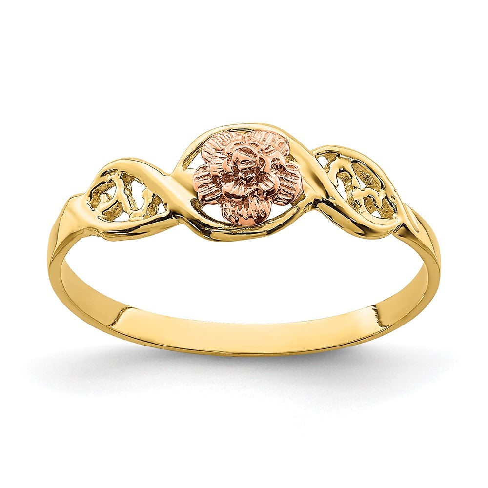 14K Two-tone Gold Flower Ring