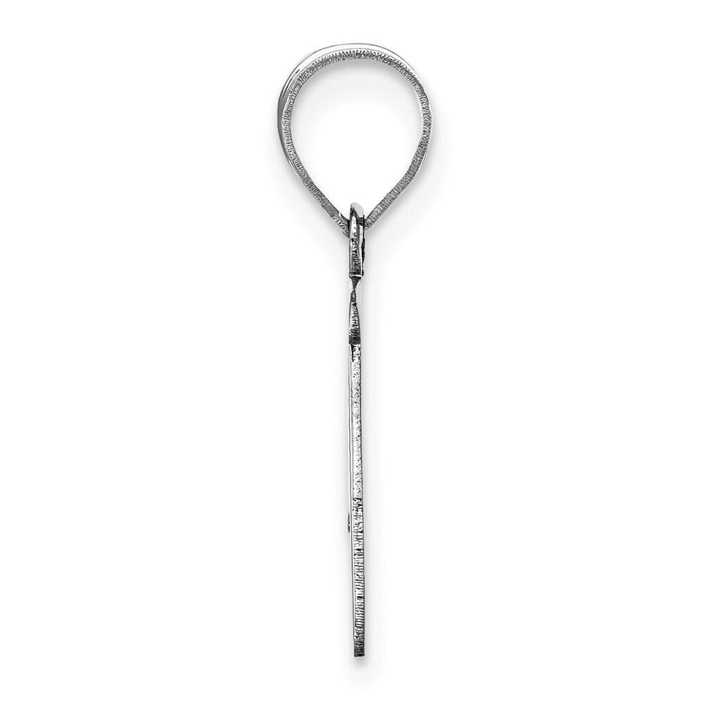 14k White Gold Polished Script Letter P Initial Pendant for Women
