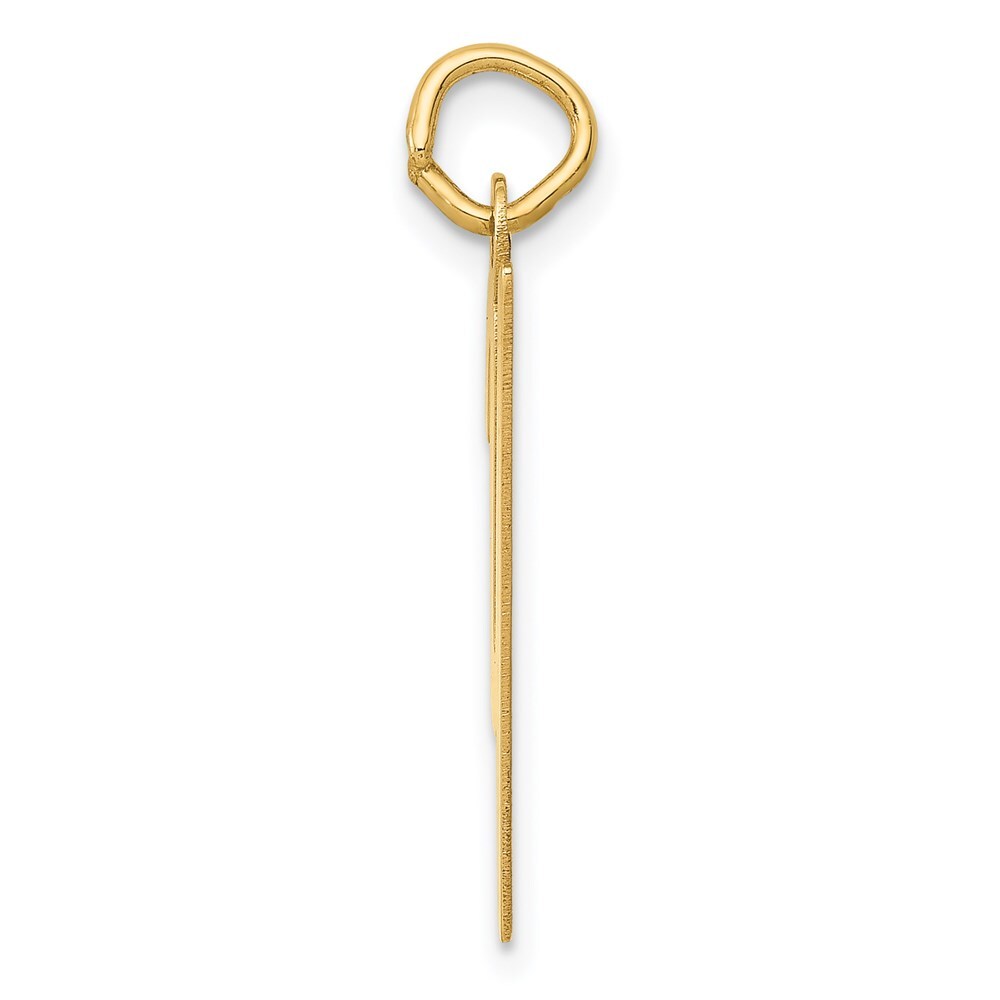 14k Yellow Gold Medium Script Letter Y Initial Charm Pendant for Women