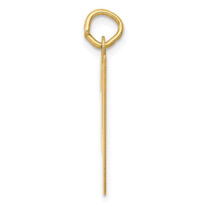 14k Yellow Gold Medium Script Letter Y Initial Charm Pendant for Women