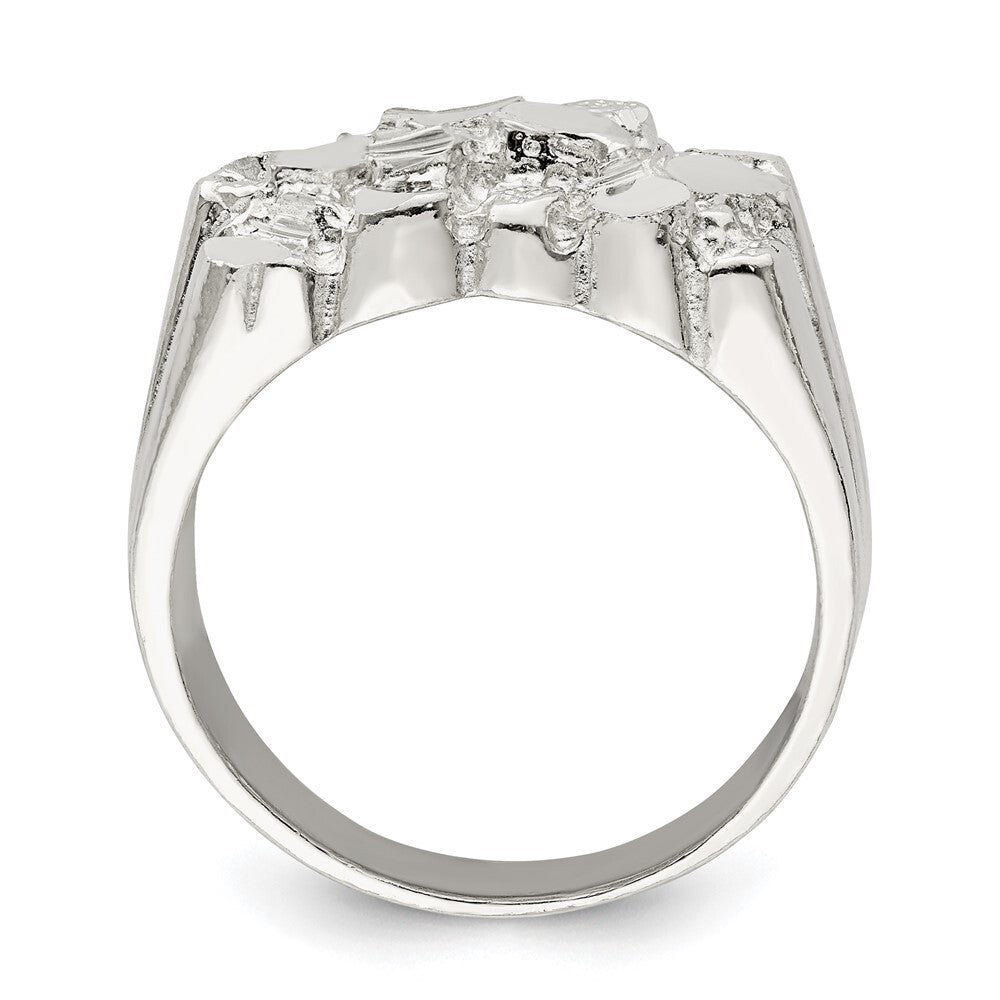 Sterling Silver Men's Nugget Ring Size 9