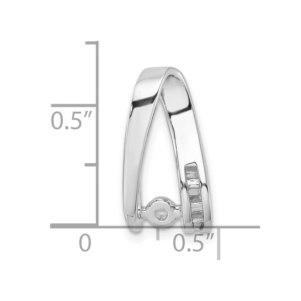14k White Gold Peg Set Slide Pendant Mounting for Women