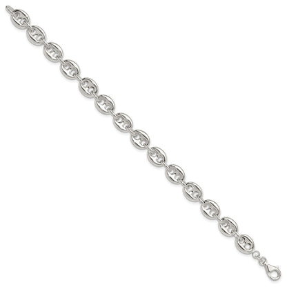 Sterling Silver Polished Fancy Link Bracelet