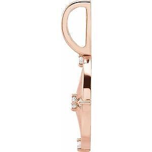 14k Rose Gold .03 CTW Natural Diamond Compass Charm Pendant Gift for Women