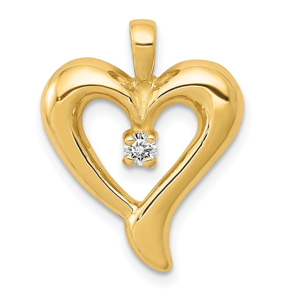 14k Yellow Gold Heart Pendant Mounting for Women