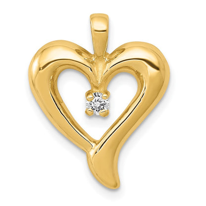 14k Yellow Gold Heart Pendant Mounting for Women