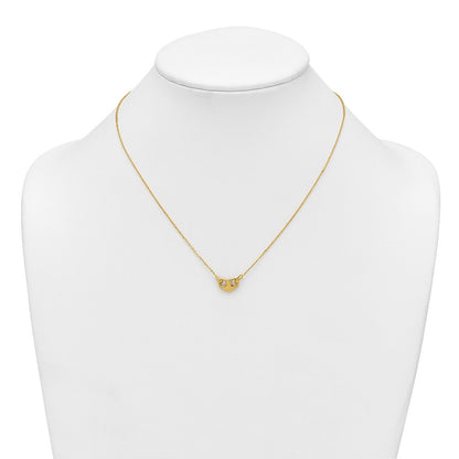 14k Yellow Gold Polished Heart 18 inch Necklace