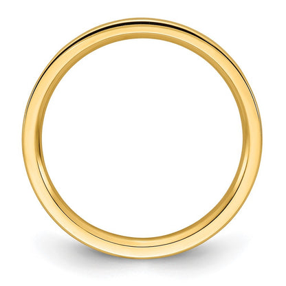 14k Yellow Gold  2mm Standard Weight Flat Comfort Fit Wedding Band Ring Size 5.5