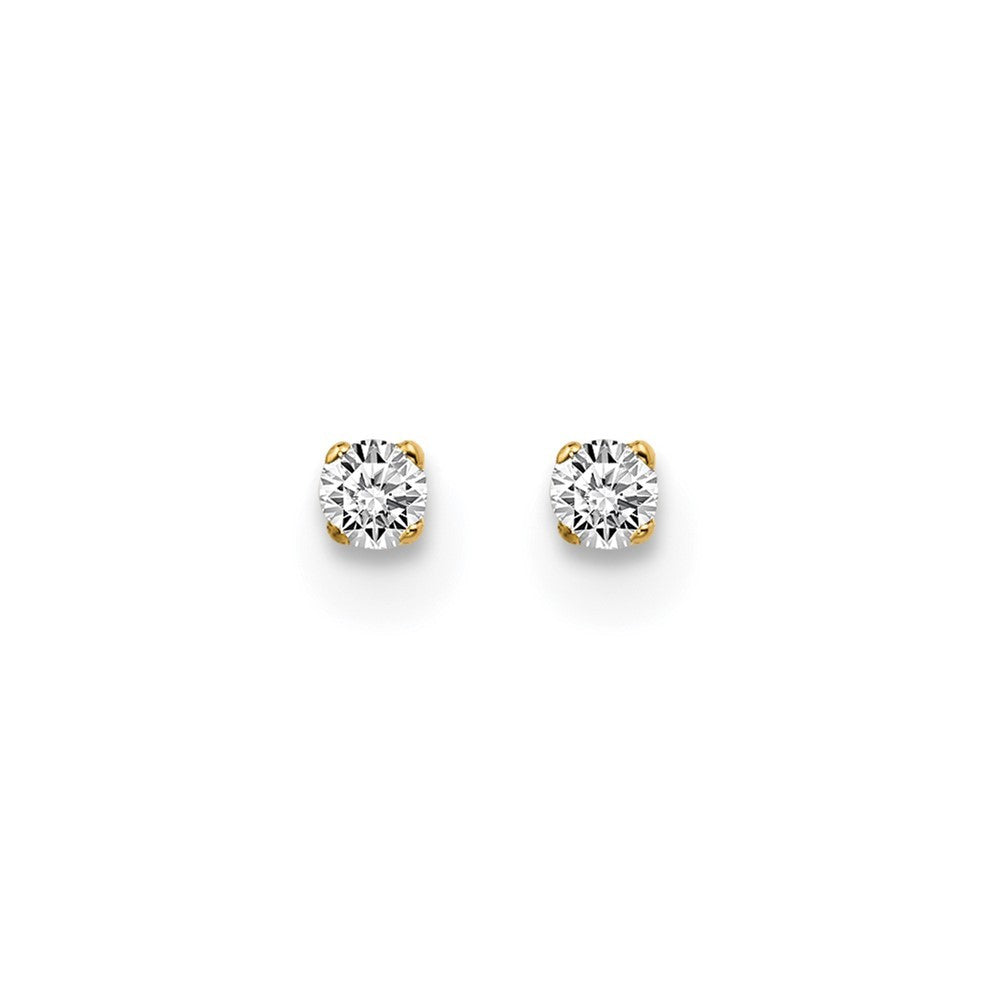 14ky .05ct. I2 K-L Diamond Stud Push-on Earrings