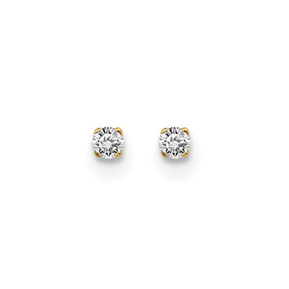 14ky .05ct. I2 K-L Diamond Stud Push-on Earrings