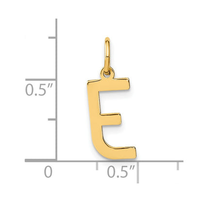 14k Yellow Gold Letter E Initial Pendant for Women