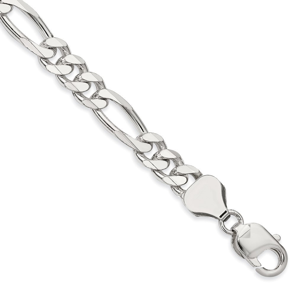 Sterling Silver 8mm Figaro Chain Bracelet