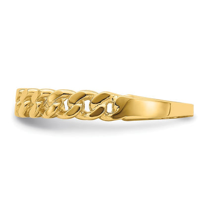 14K Yellow Gold Chain Link Band Ring