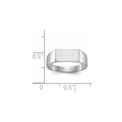 14k White Gold 5.5x10.5mm Closed Back Signet Ring