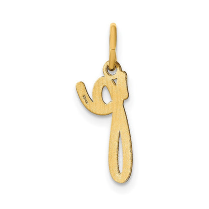 14k Yellow Gold Lower case Letter P Initial Charm Pendant for Women