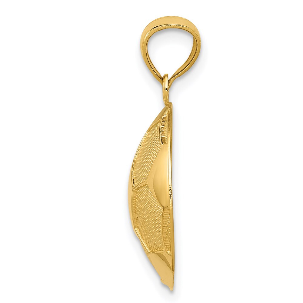14k Yellow Gold Soccer Ball Pendant for Women