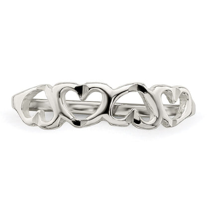 Sterling Silver Heart Ring Size 8