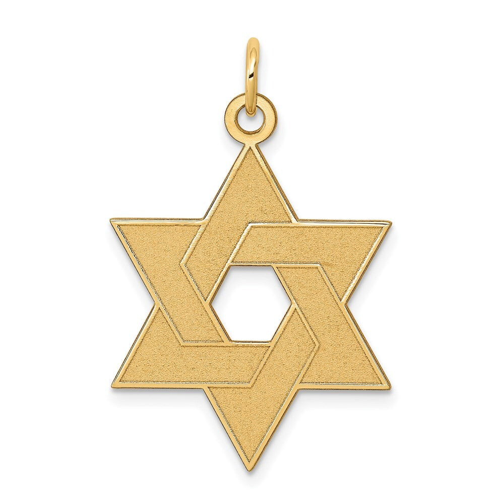 14k Yellow Gold Laser Designed Star of David Pendant