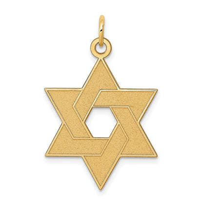 14k Yellow Gold Laser Designed Star of David Pendant