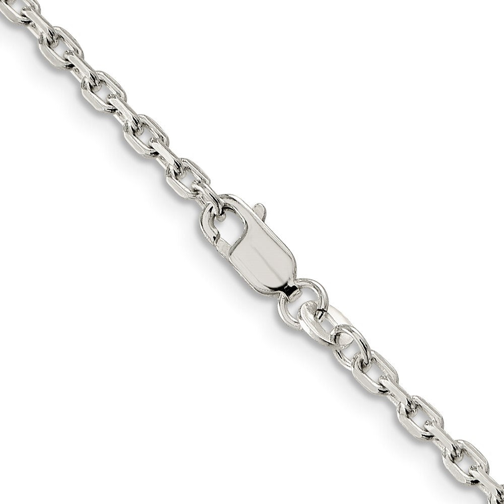 Sterling Silver 2.75mm Beveled Oval Cable Chain Holiday Gift for Women