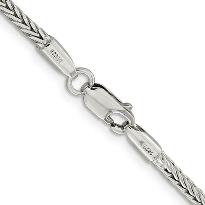 Sterling Silver 2.5mm Diamond-cut Round Franco Chain Necklace