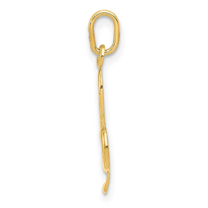 14k Yellow Gold Treble Clef Pendant for Women