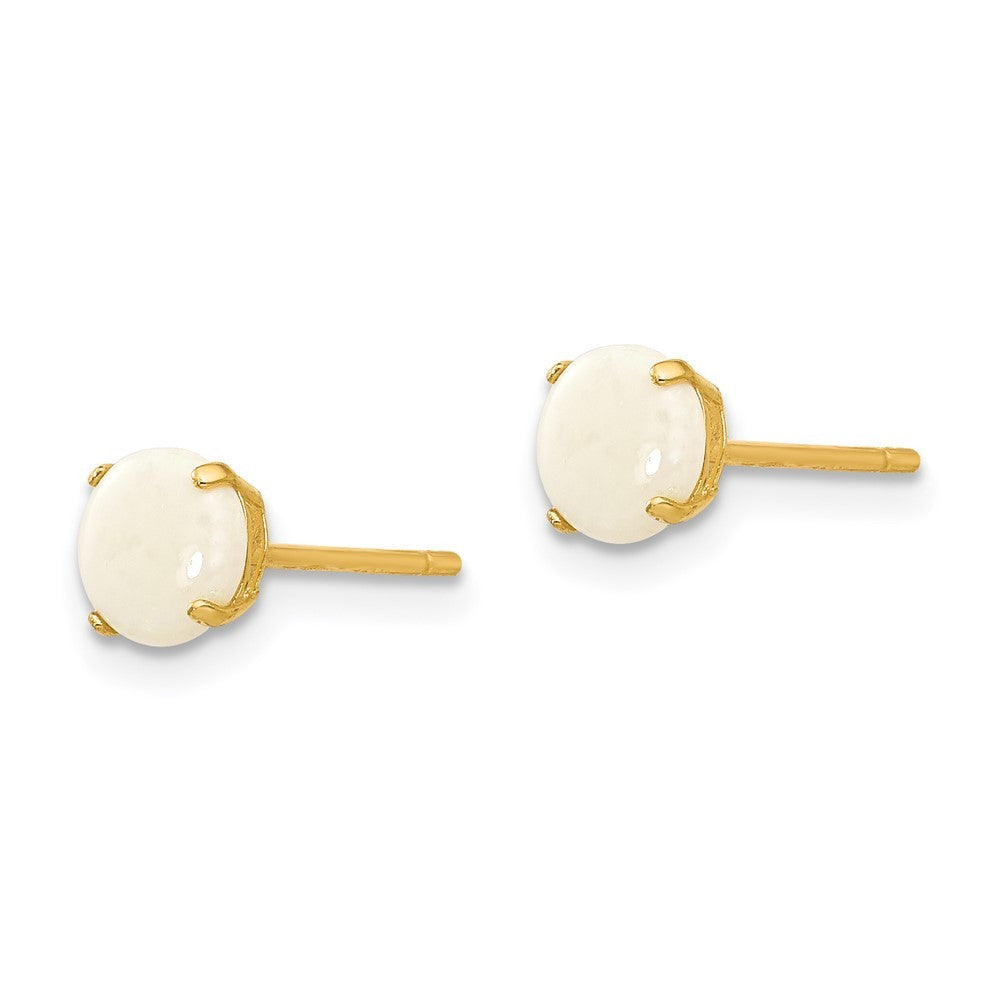 14k Yellow Gold Madi K Round Opal 5mm Post Earrings